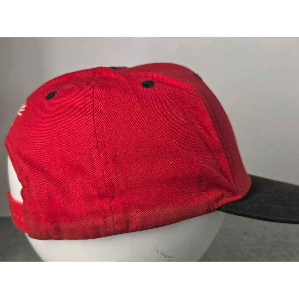 Vintage TISA Chicago Bulls Hat Cap Snapback Red Black Retro Adidas